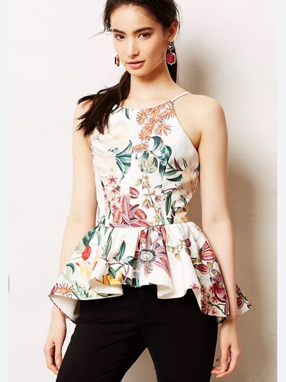 Anthropologie cameo Dahlia  Peplum Halter blouse size small